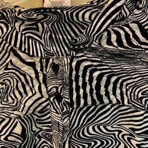 2 women’s trendy b&w preloved cotton shirts